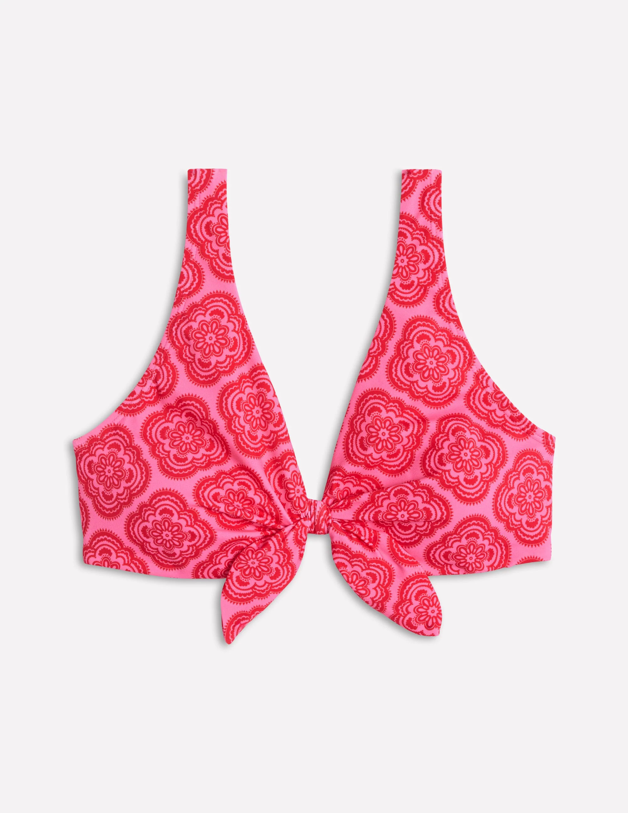 Tie Front Bikini Top-Pink Rose, Botanic Blush Tie Front Bikini Top-Pink Rose, Botanic Blush