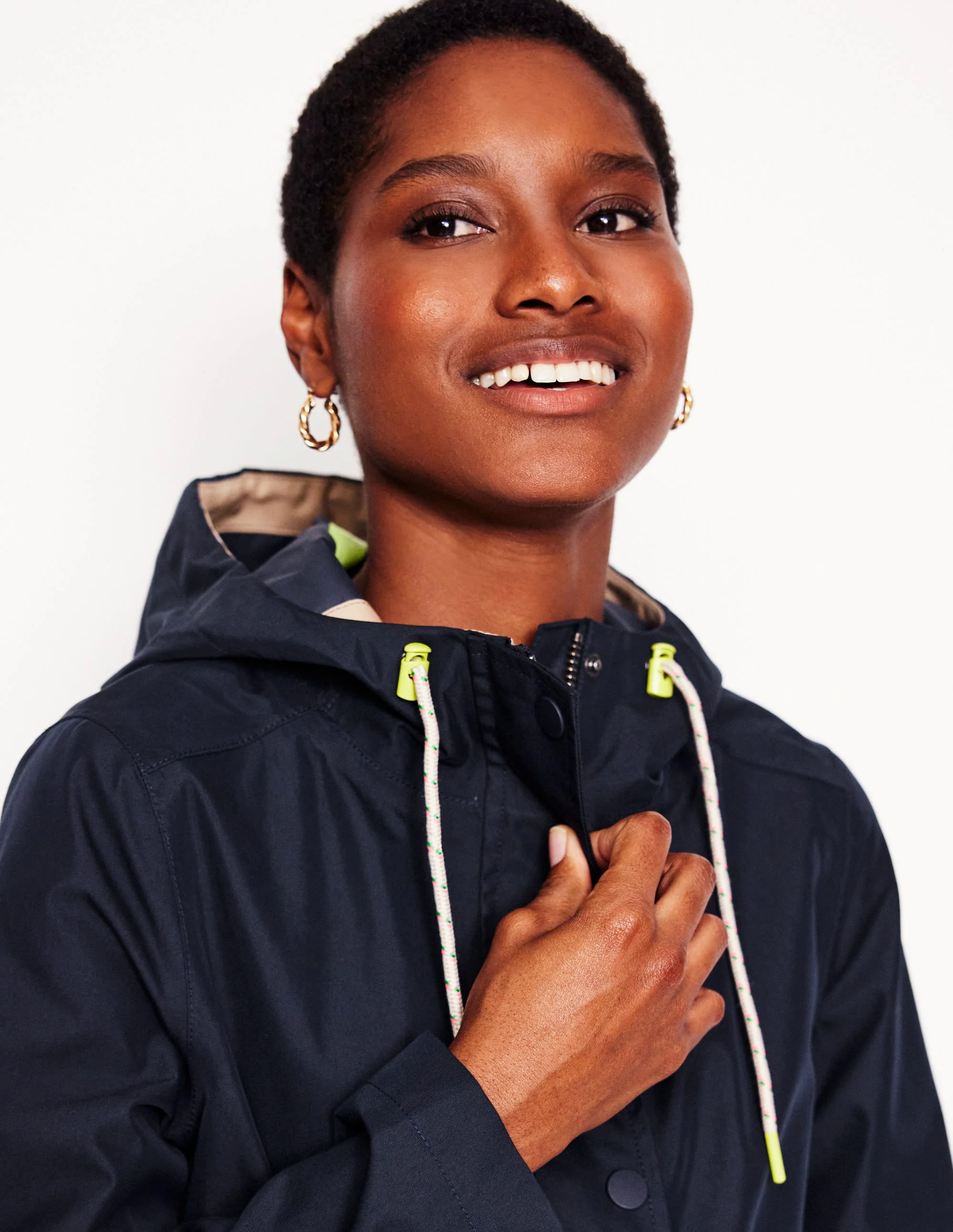 Waterproof Hooded Coat-Navy