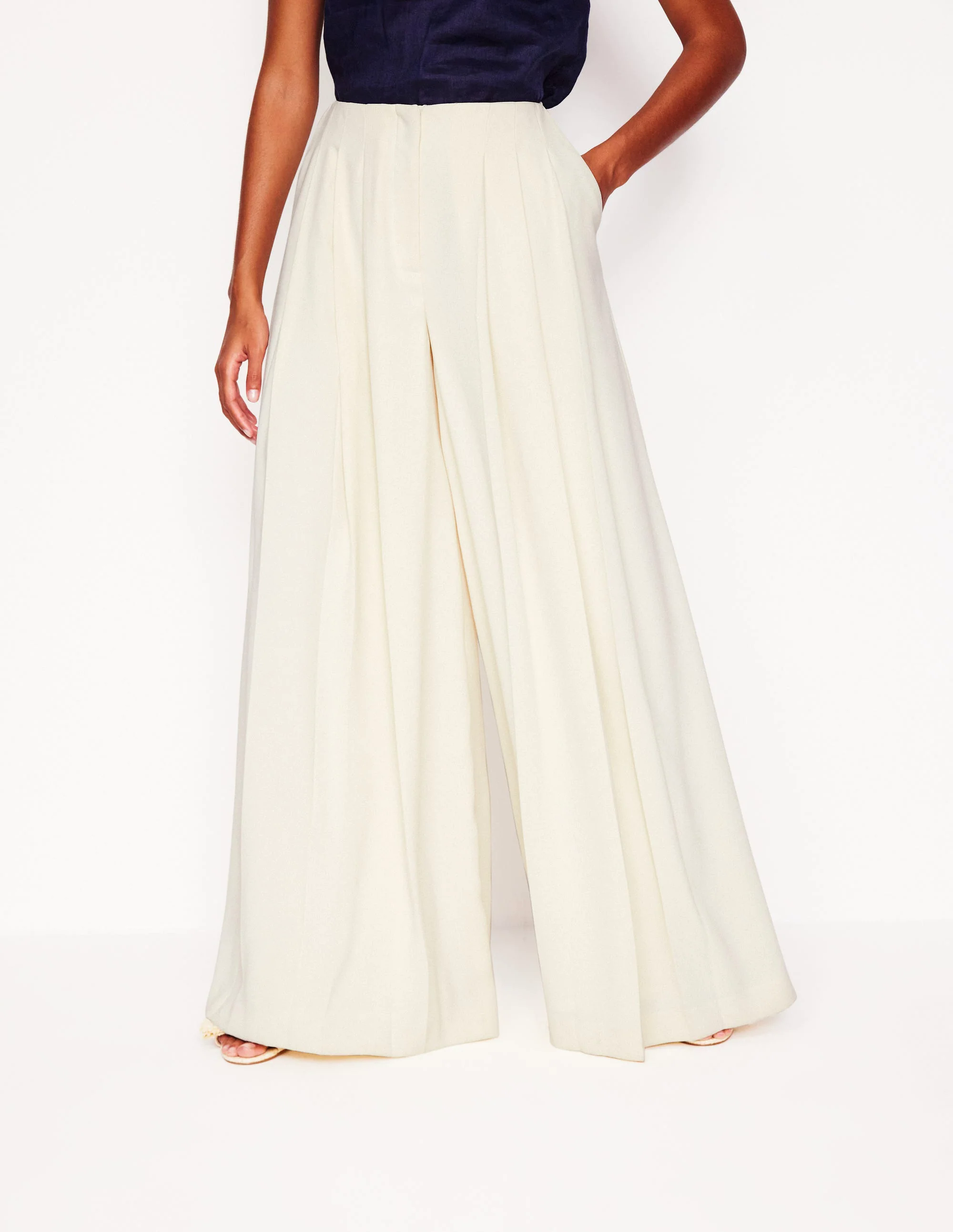  Wide Leg Pants-Ivory